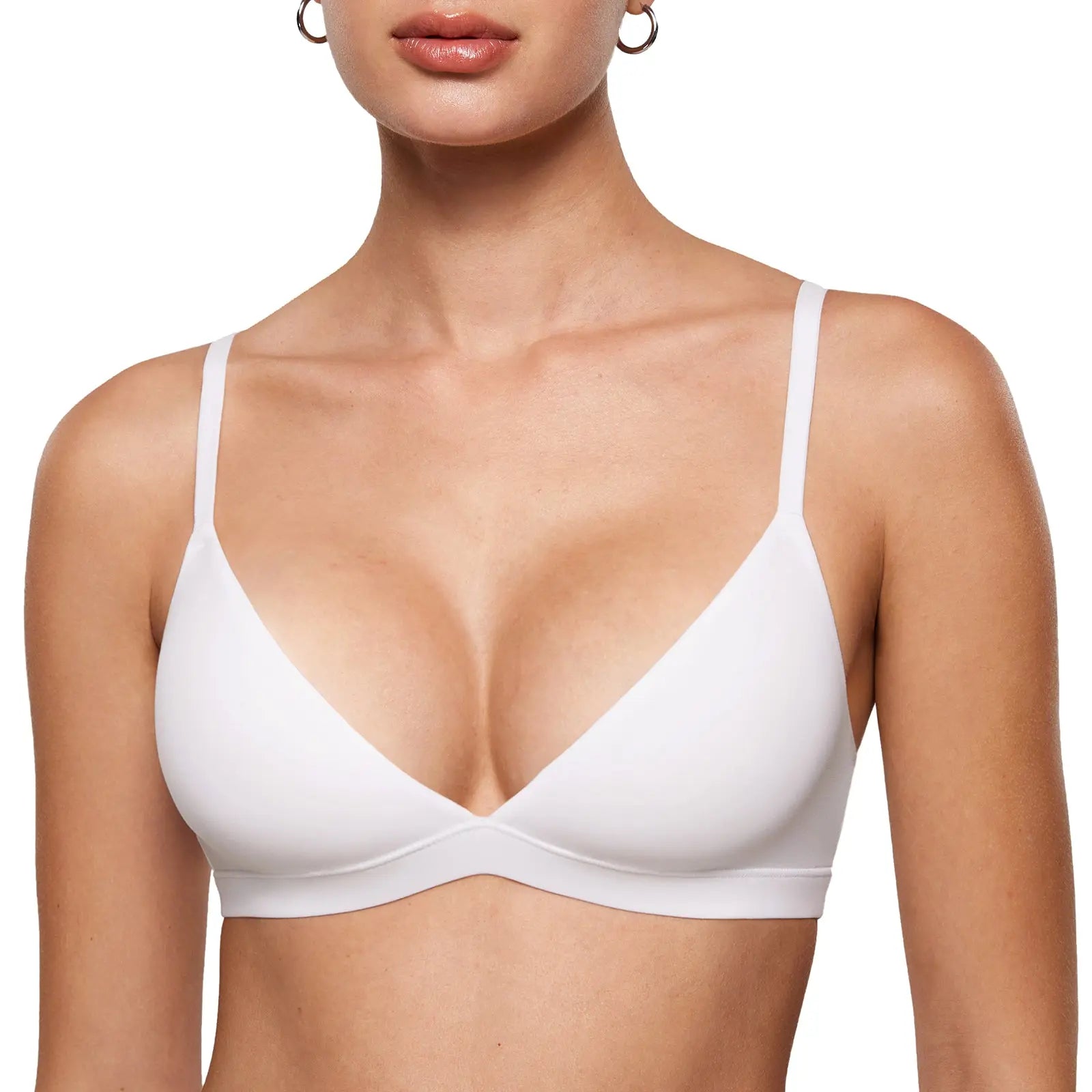 Everyday Wireless Plunge Bralette Unlined Pullover T Shirt Bra