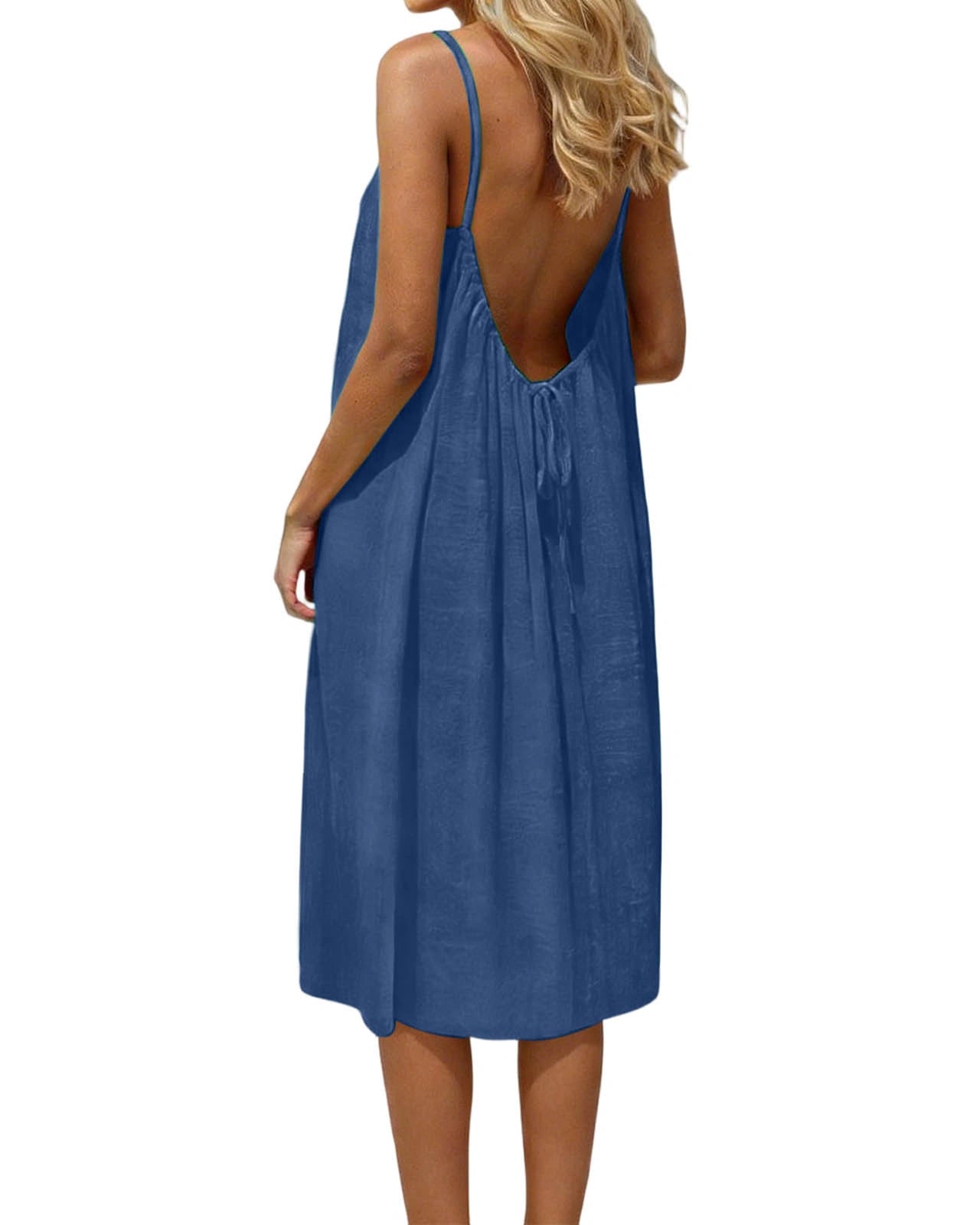Casual Open-Back Spaghetti Strap Dress
