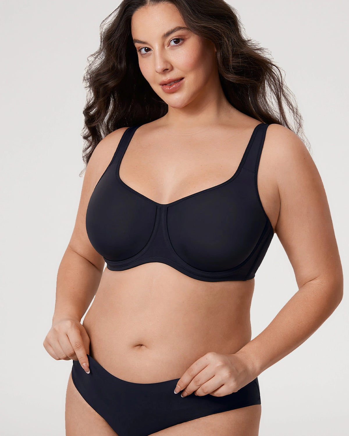 Front fit view of the Unlined Underwire Full Coverage Bra | LilyCurve
