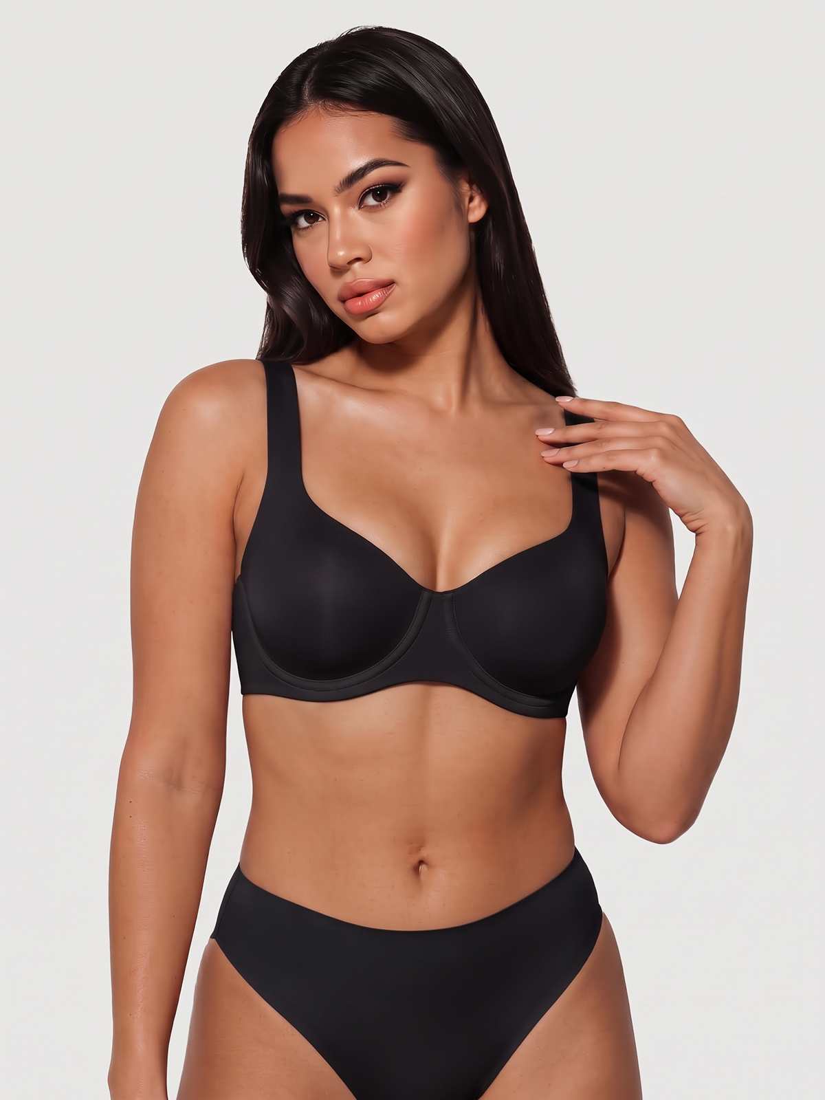 Soutien-gorge balconnet sans couture et sans doublure à armatures