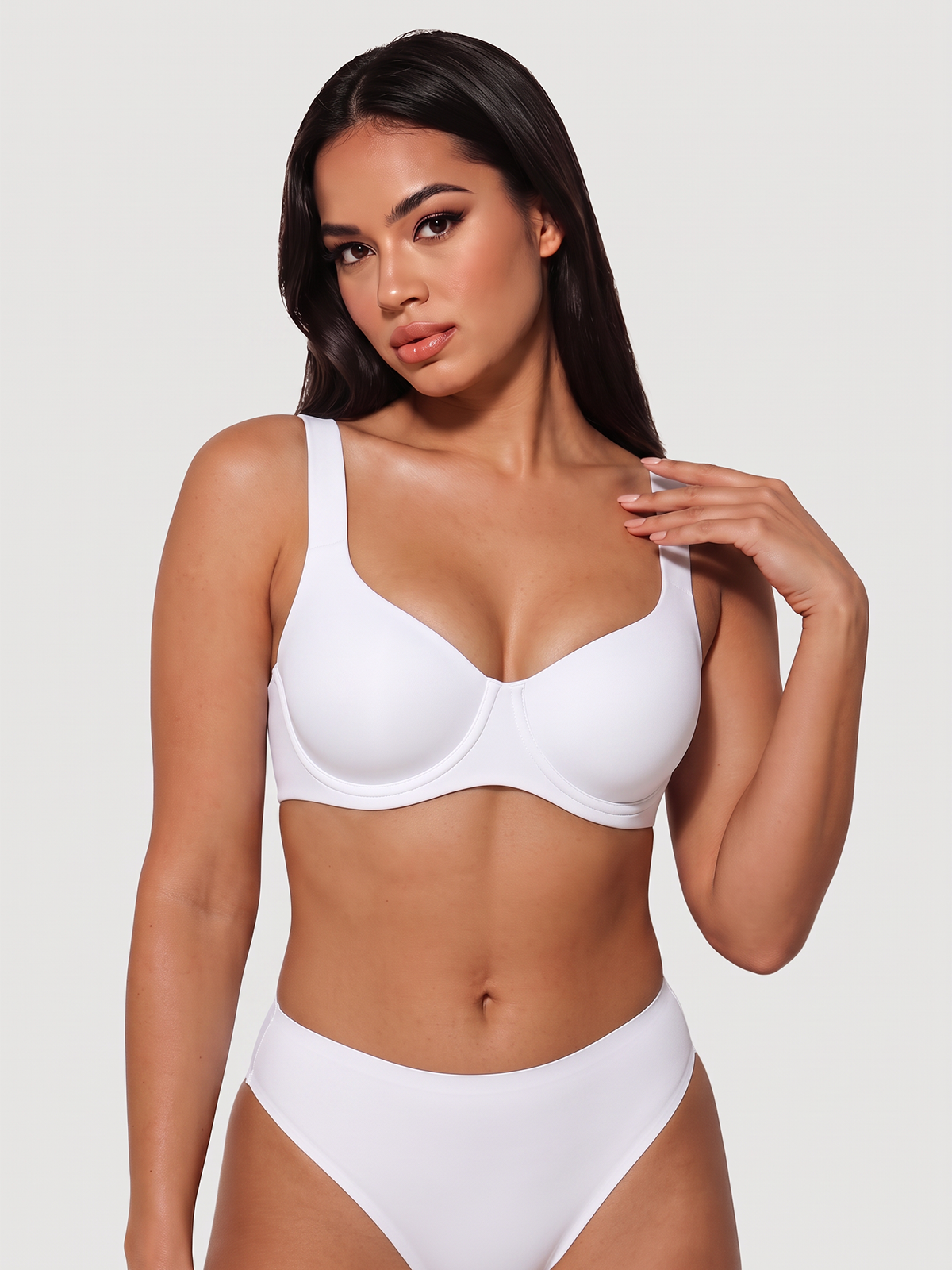 Soutien-gorge balconnet sans couture et sans doublure à armatures