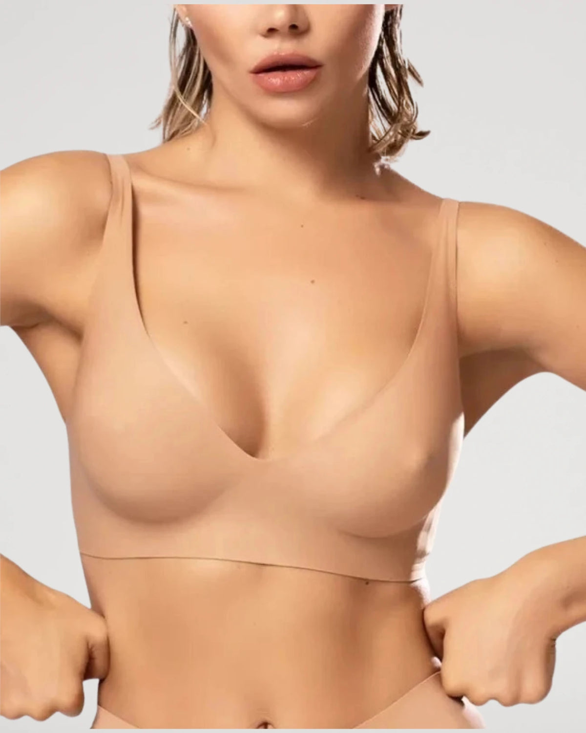 Wireless Push-Up Jelly Bra with Contoured Nipple Details