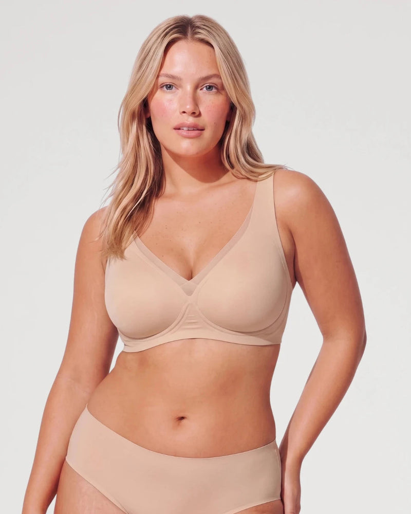 Plunge Mesh Wireless Jelly Seamless Push-Up Bra