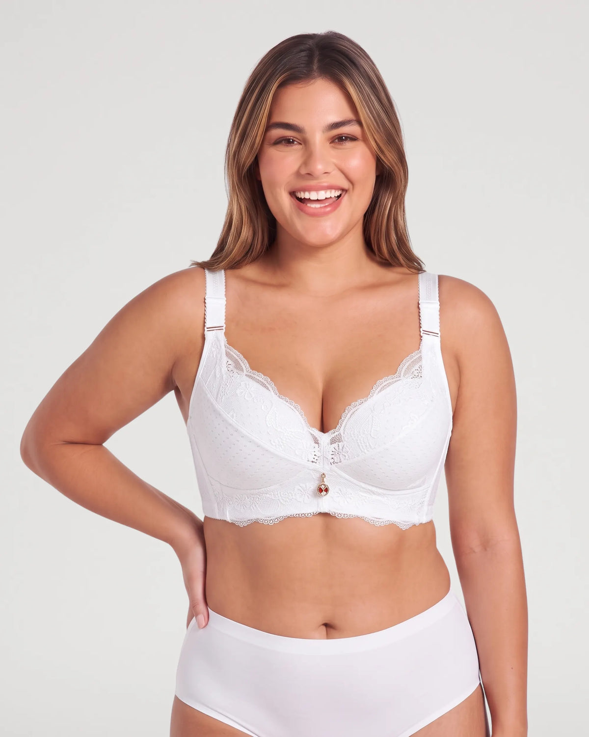 Plus Size Lace Molded Underwire Full Coverage Bra