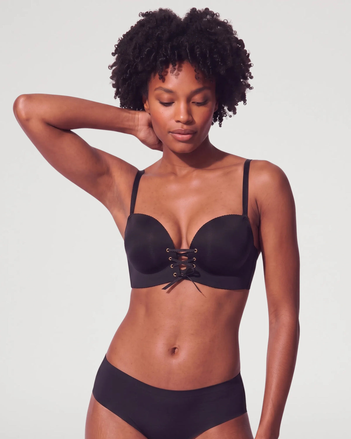 Wireless Front Lace-Up Push-Up Bra