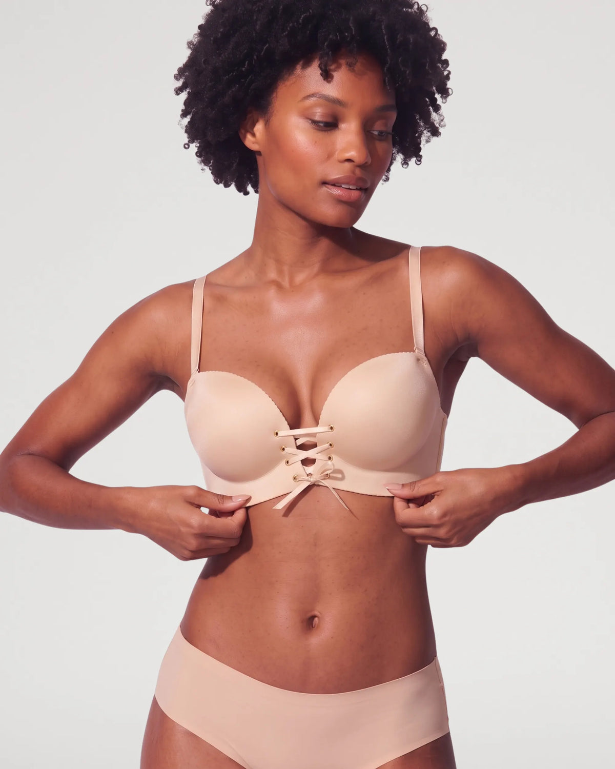Wireless Front Lace-Up Push-Up Bra