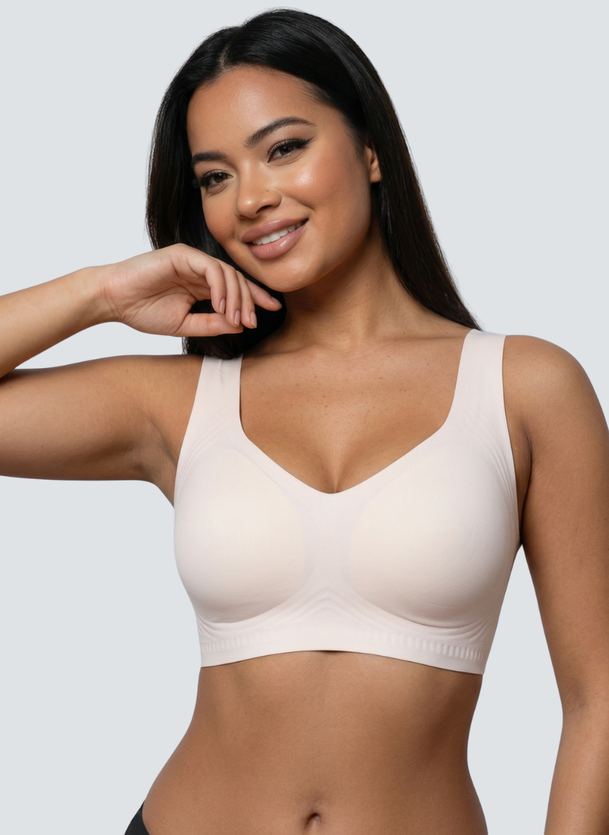 Wireless Smooth Back Jelly Bra - Red / XL