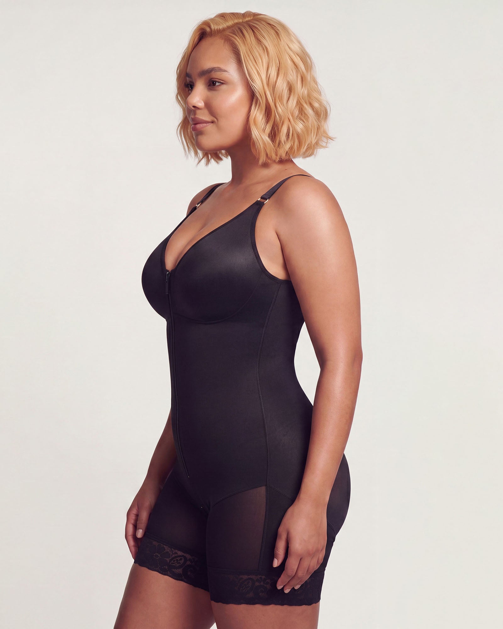 Low Cut Zipper Crotch Full Body Extra Firm Compression Shaper Fajas