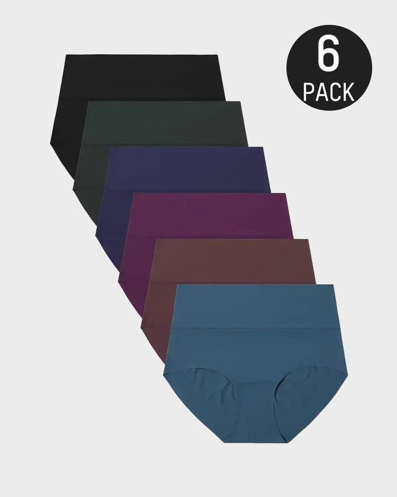 LilyCurve Seamless High-Waist No Show Comfort Panties (6 Pack) in MX