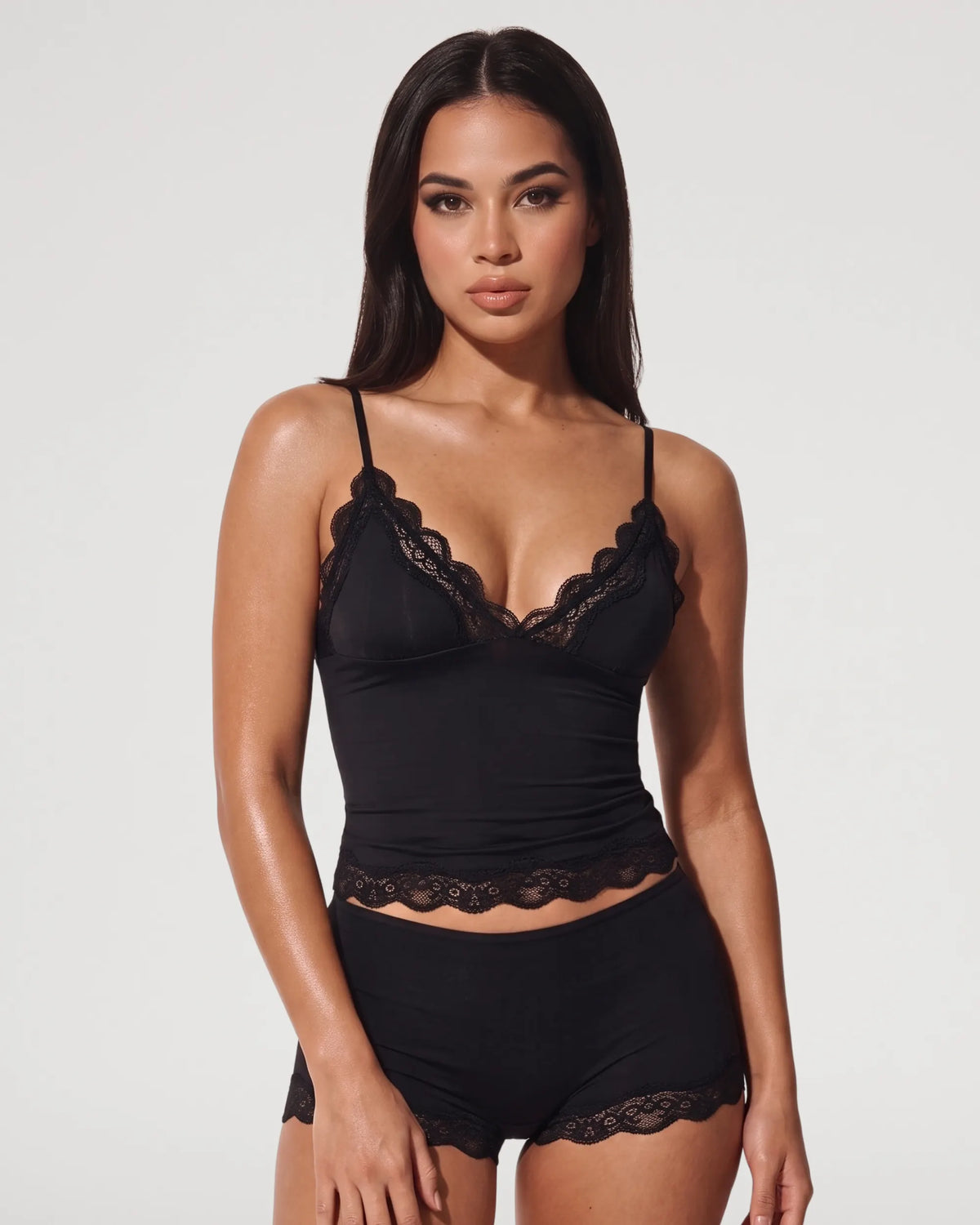 Plunge Cami Top & Boy Shorts Set