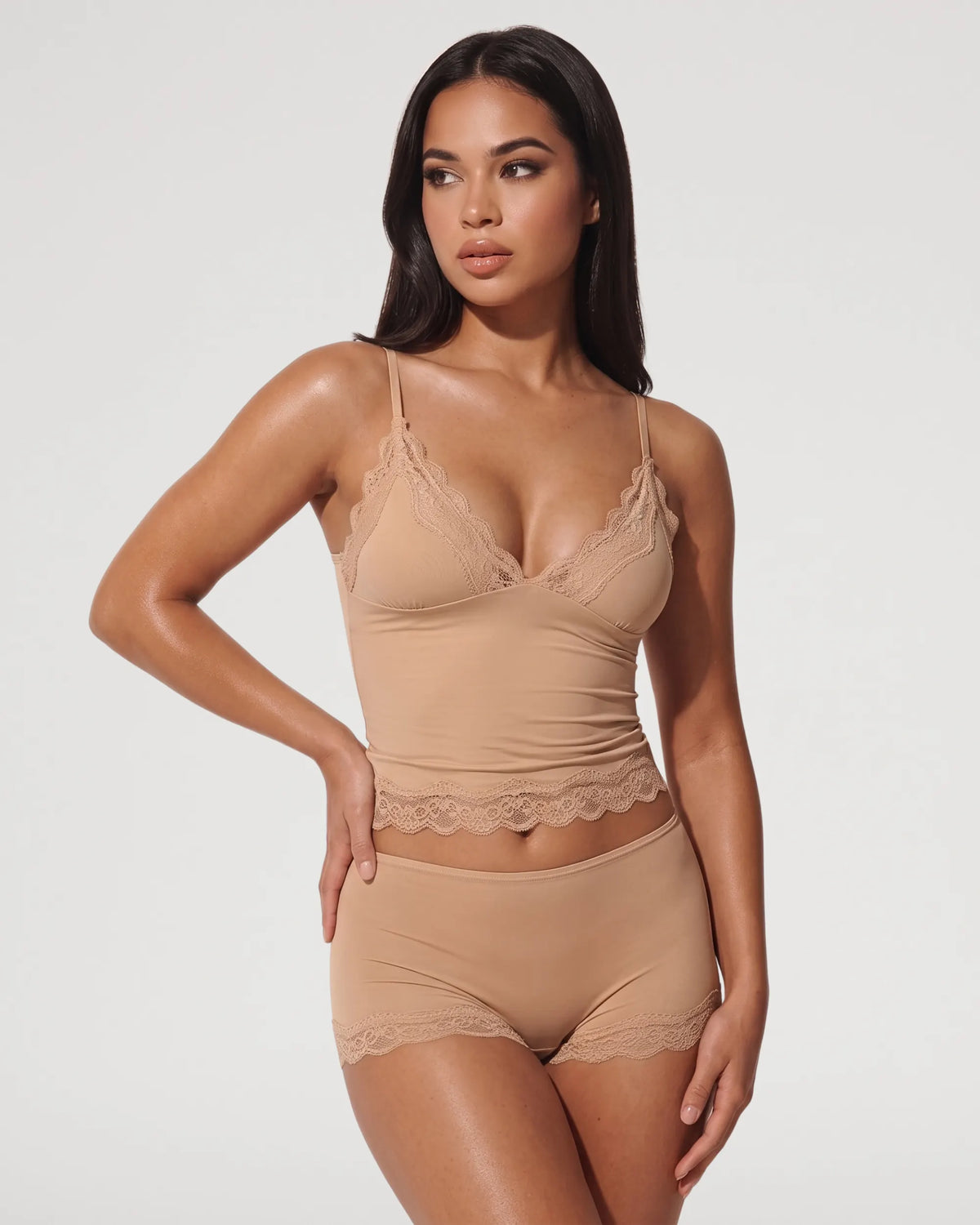 Plunge Cami Top & Boy Shorts Set