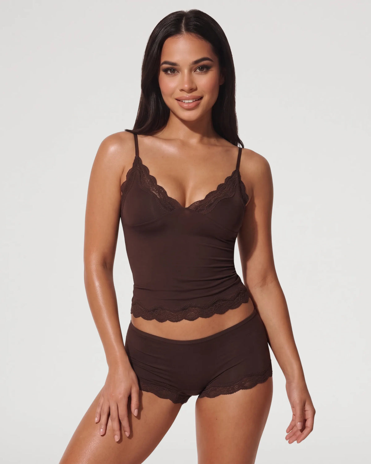 Plunge Cami Top & Boy Shorts Set