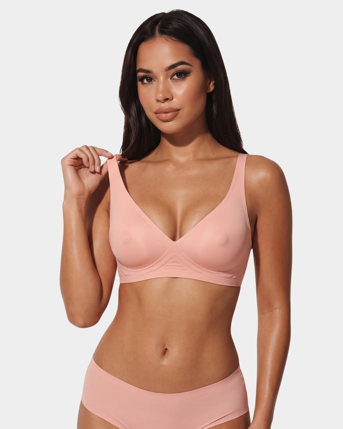 Wireless Push-Up Jelly Bra with Contoured Nipple Details