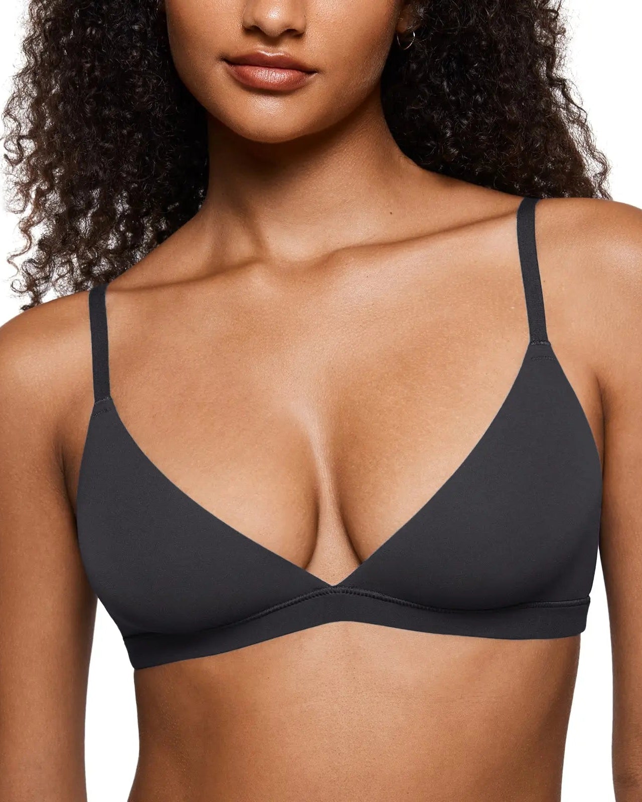 Everyday Wireless Plunge Bralette Unlined Pullover T Shirt Bra
