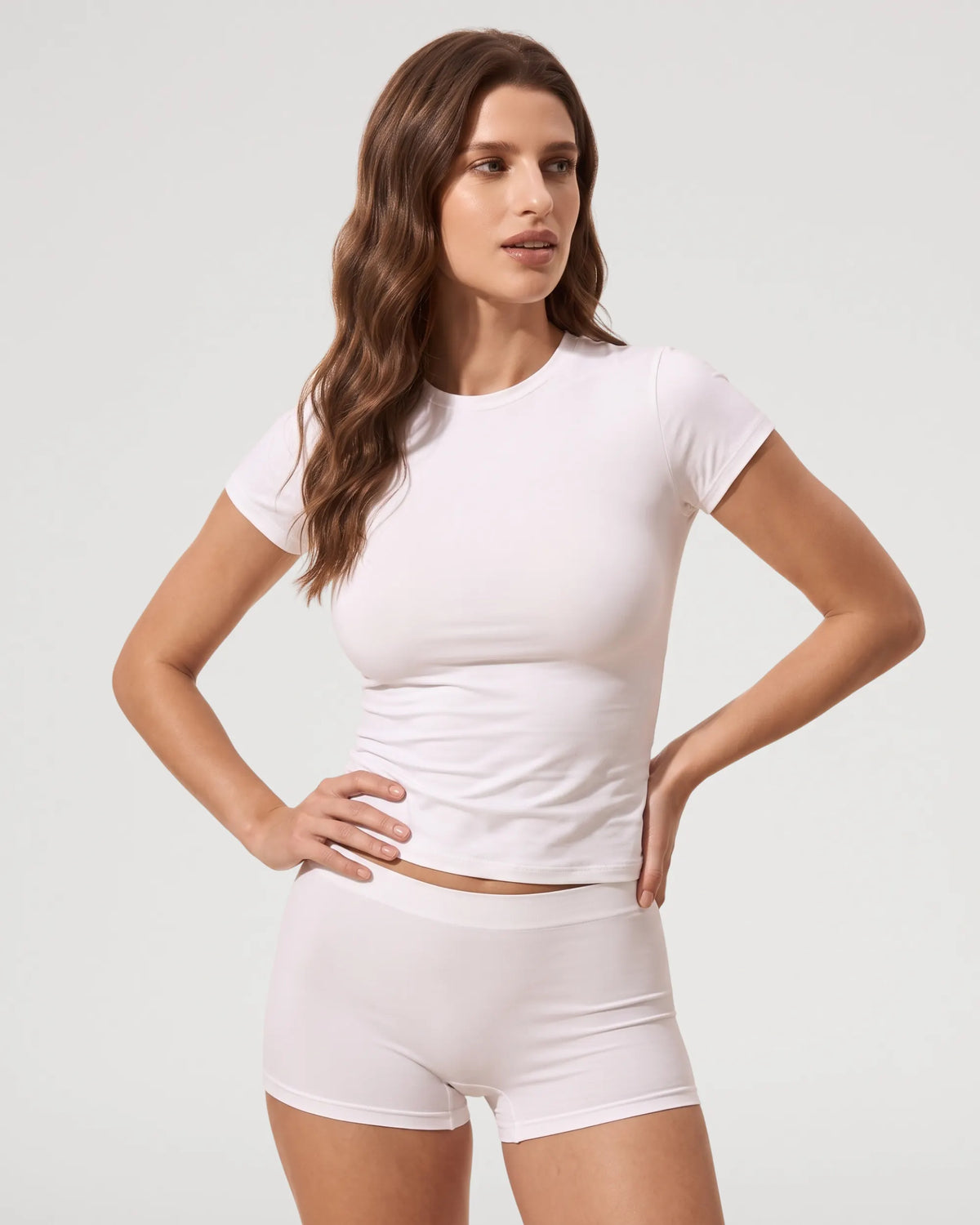 White Single Layer Stretch T-Shirt