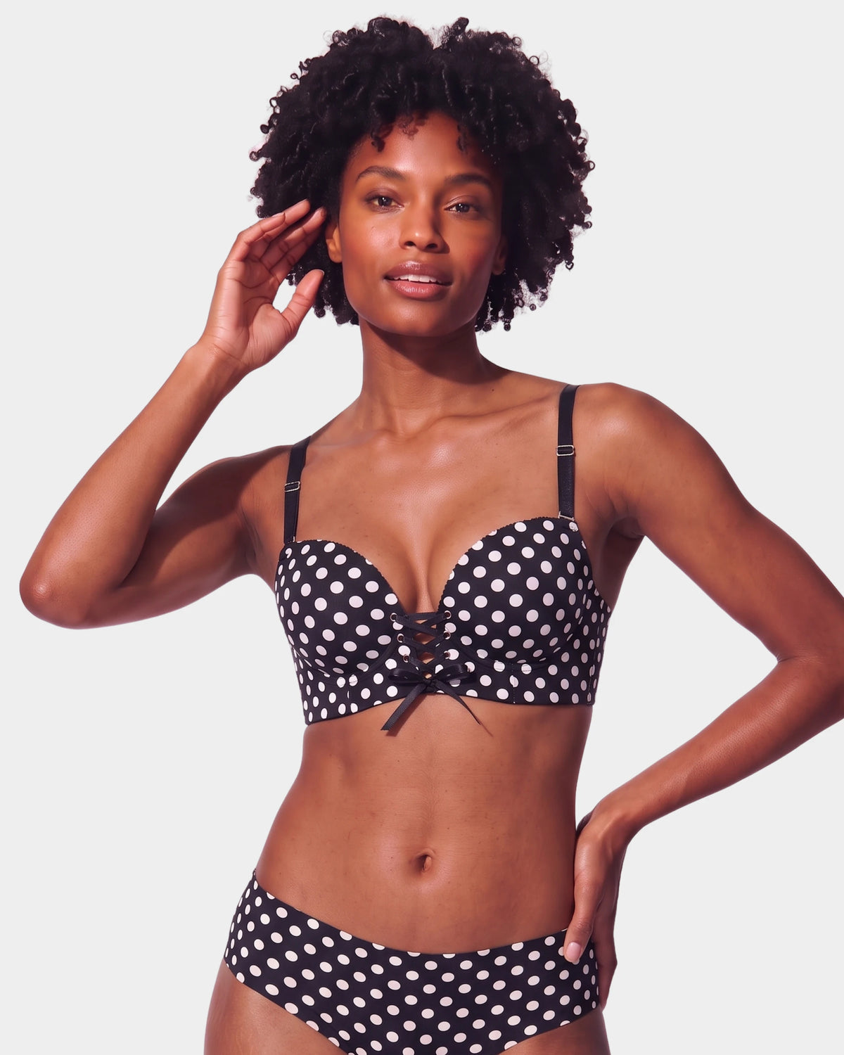 Wireless Front Lace-Up Push-Up Bra