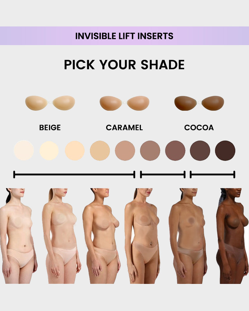 LilyCurve Front Closure Silicone Self-Adhesive Invisible Bra (2 pairs) in NU