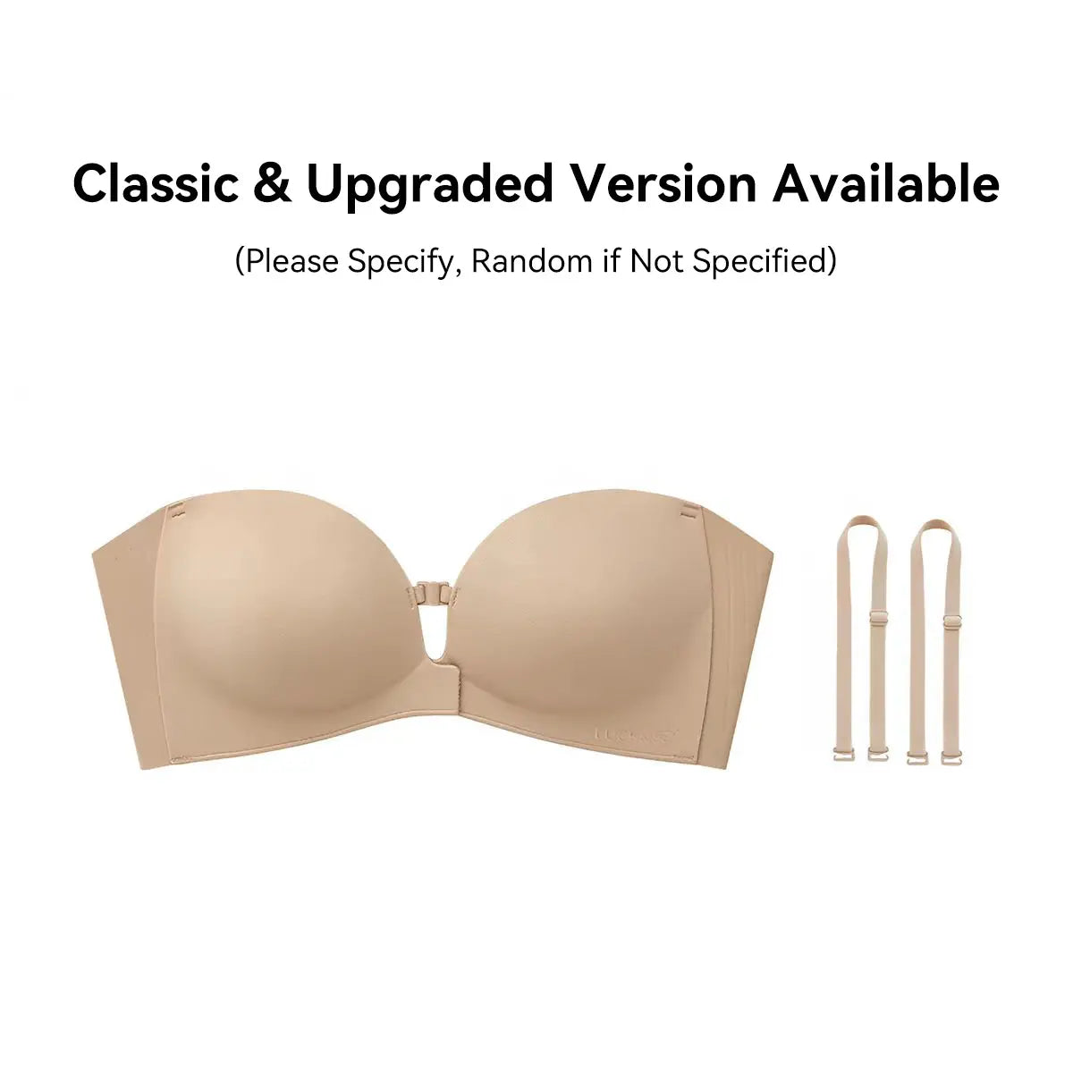 Front-Closure Wireless Padded Strapless Bra