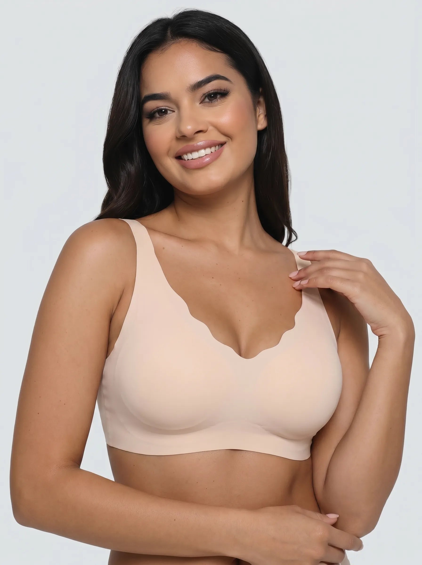 Soutien-gorge pigeonnant en gel, bords festonnés