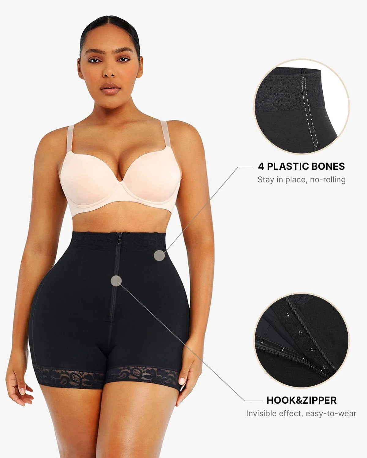 Lace Steel Boned Tummy Control & Butt Lifting Shaping Shorts