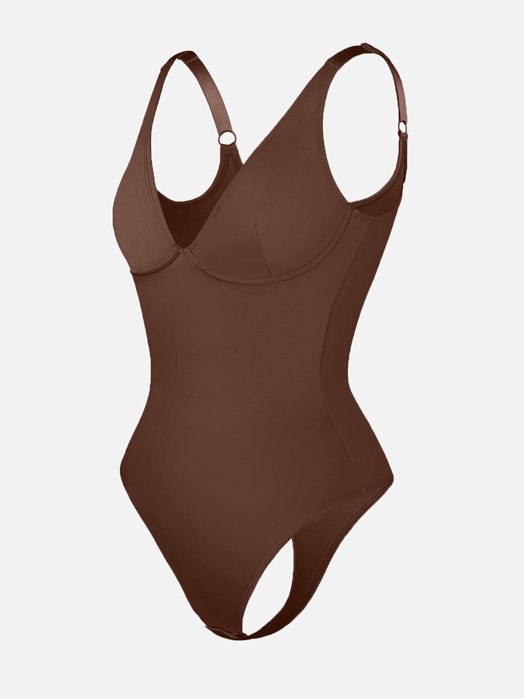 V-Neck Tummy Control Sculpt Bodysuit - V-neck Briefs - Black - View 90