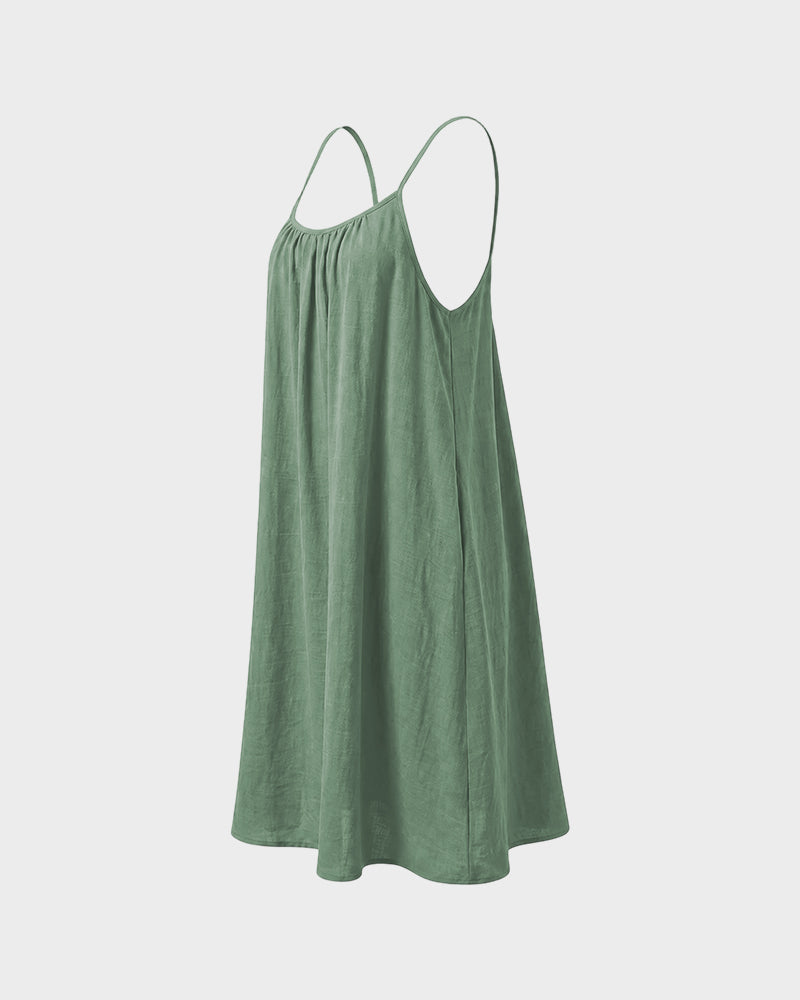 Casual Open-Back Spaghetti Strap Dress