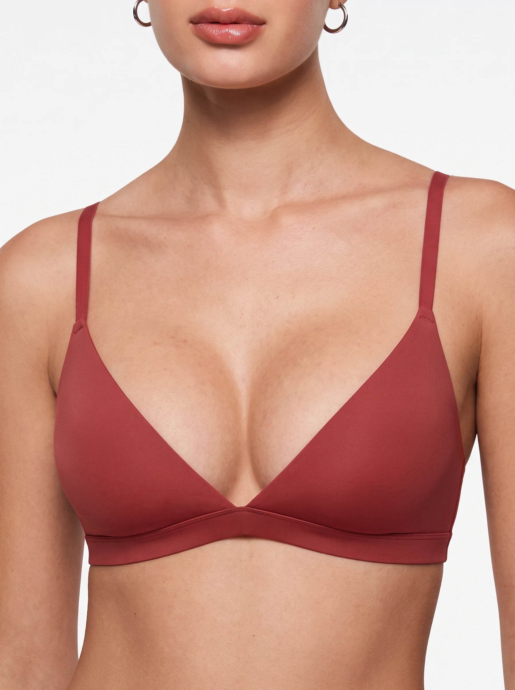 Wireless Plunge Bralette Unlined Pullover T Shirt Bra