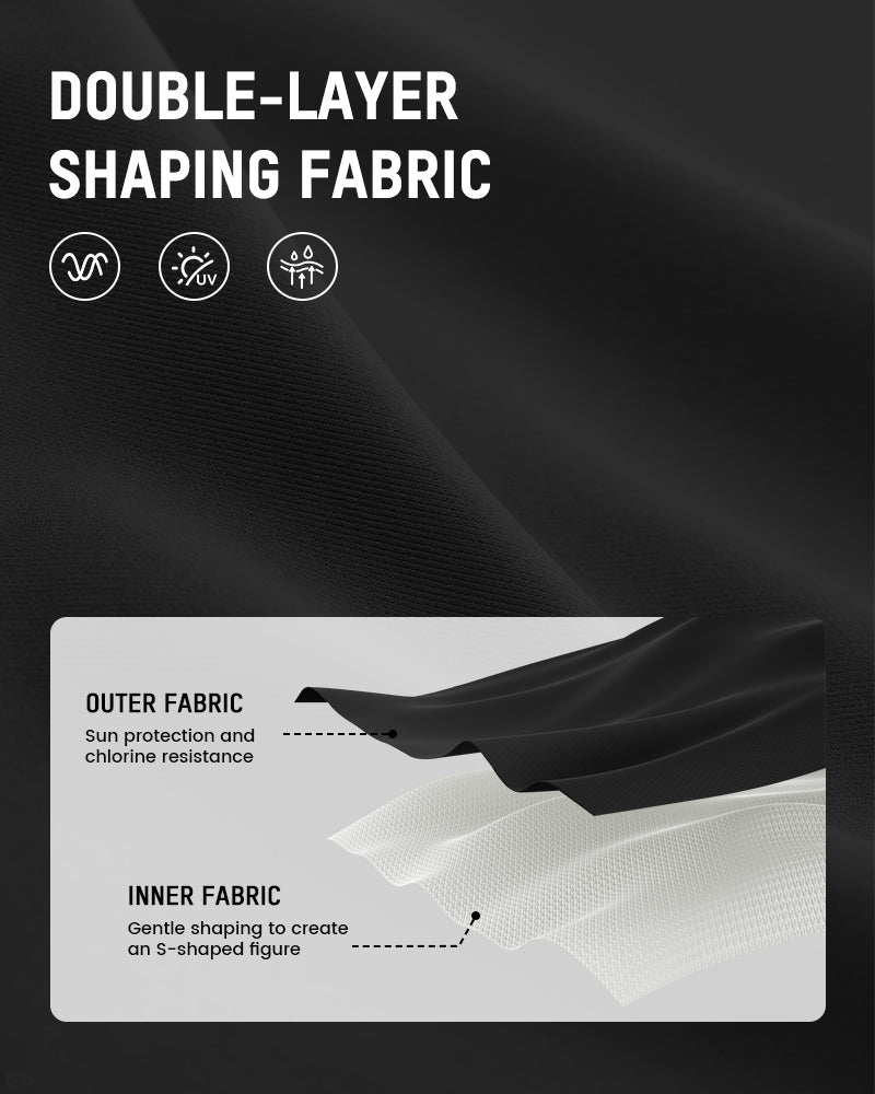 LilyCurve SculptFit AirLift Halter V-Neck Swim Romper in BL