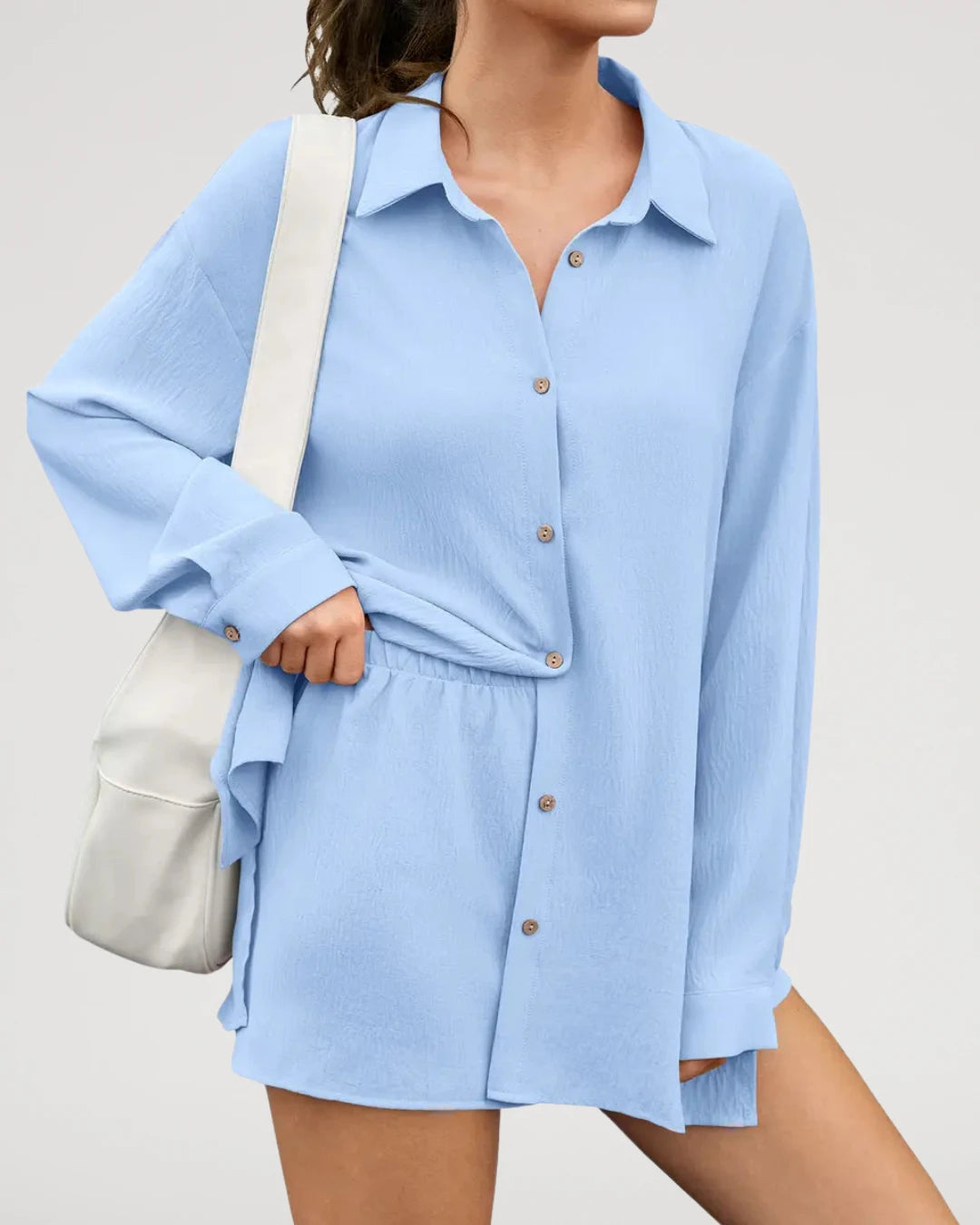 Ensemble surchemise texturée coupe oversize et short