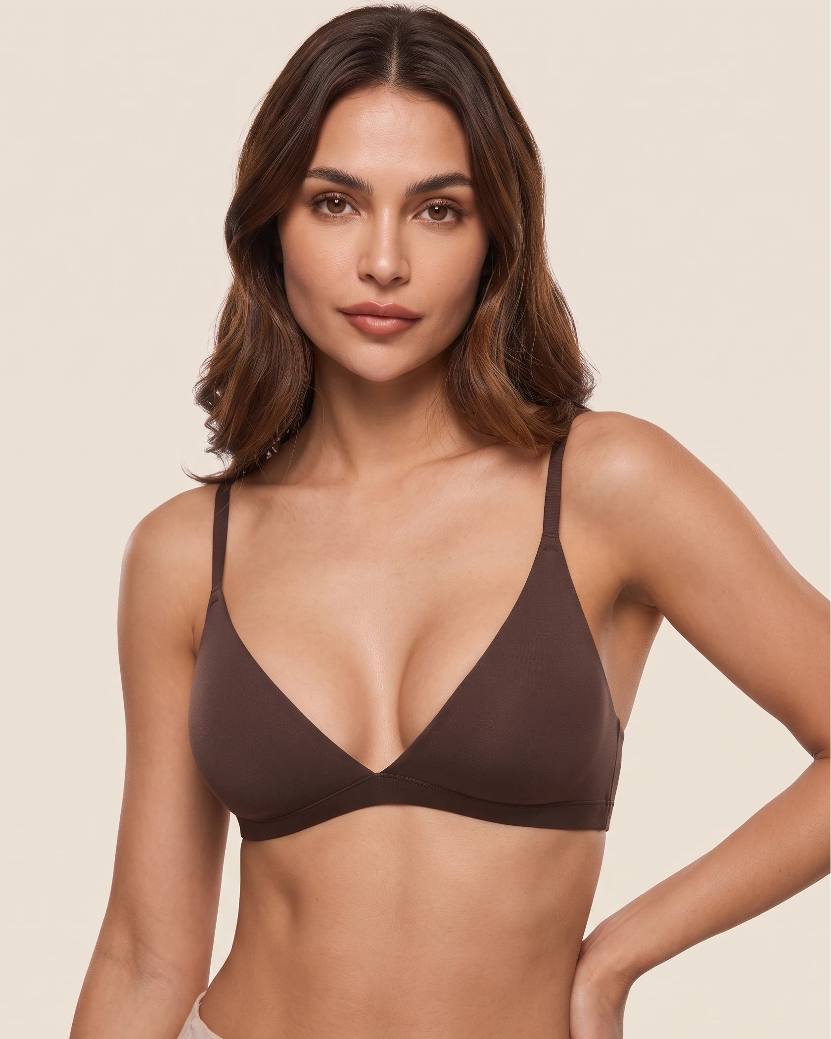 Wireless Plunge Bralette Unlined Pullover T Shirt Bra