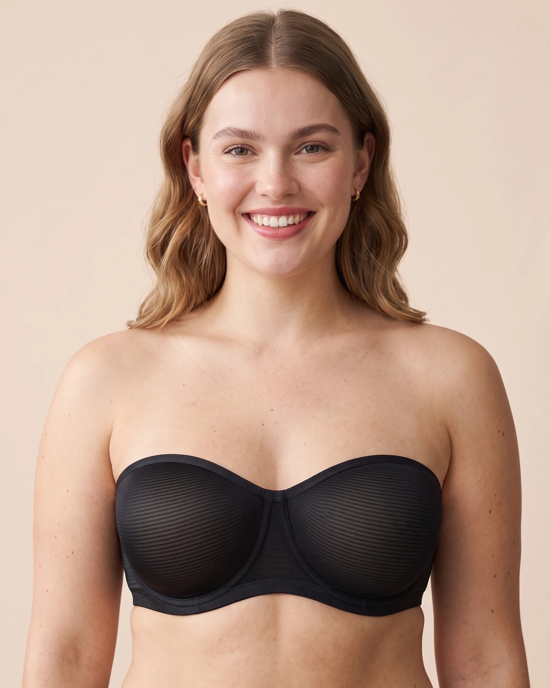 Sheer Mesh Unlined Underwire Strapless Balconette Bra