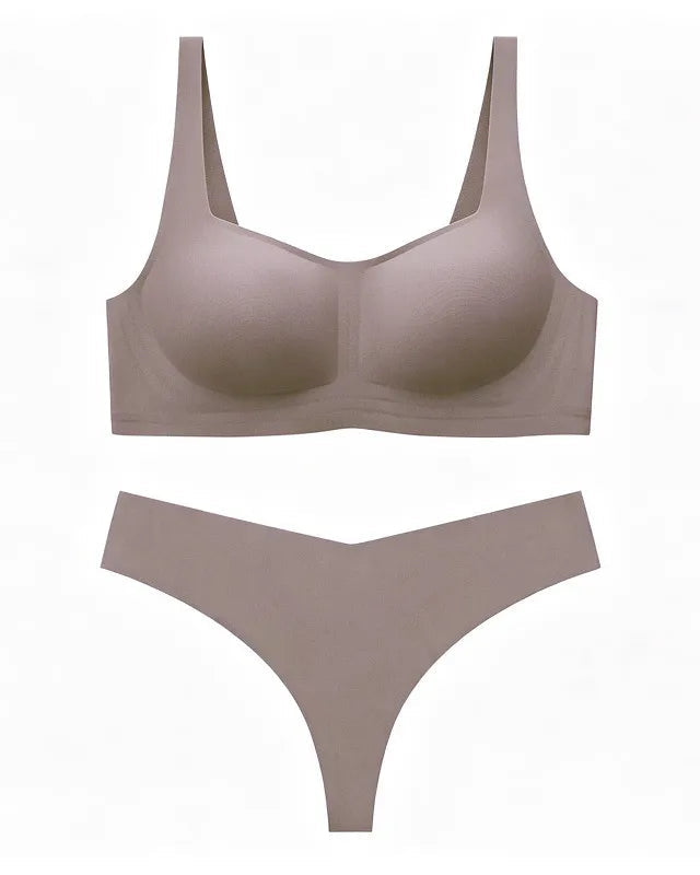 Seamless Square Neck Bralette & Panty Set