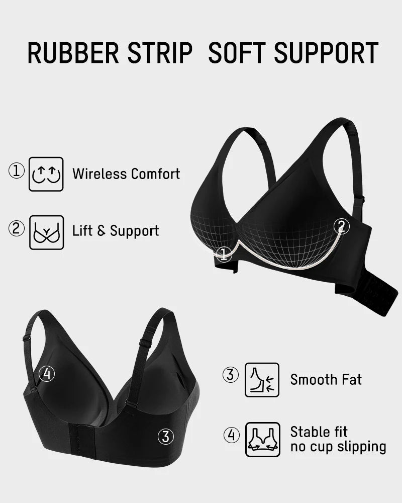 Seamless Wireless Plunge Push-Up Jelly Bra
