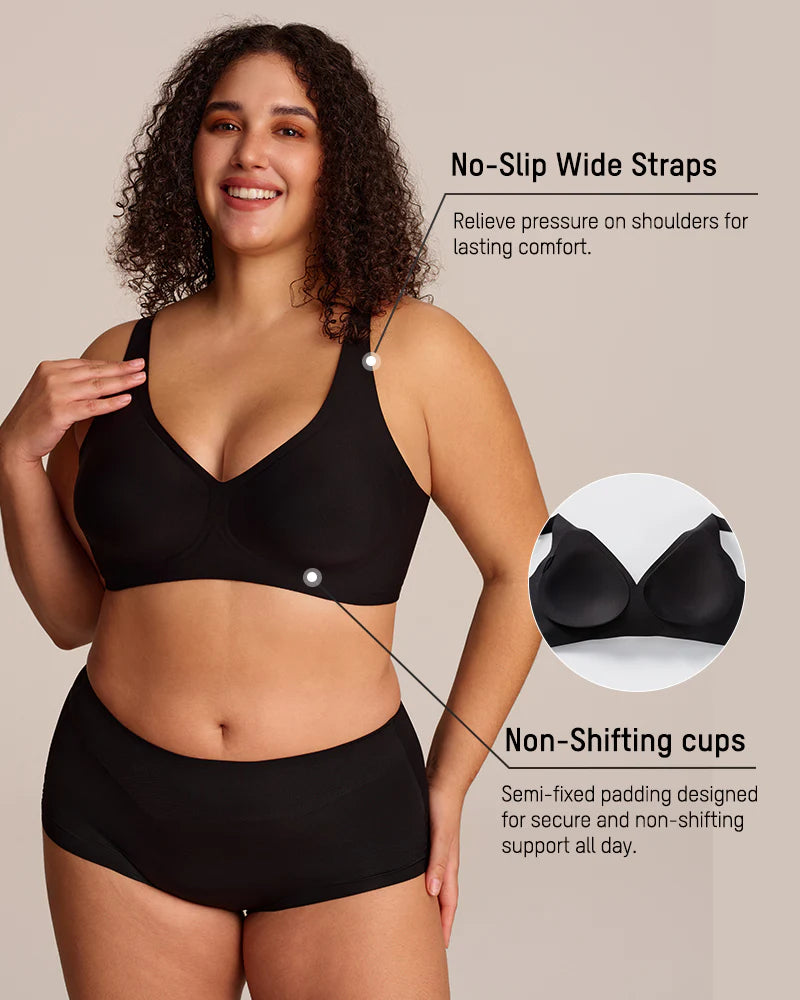 Seamless Wireless Plunge Push-Up Jelly Bra