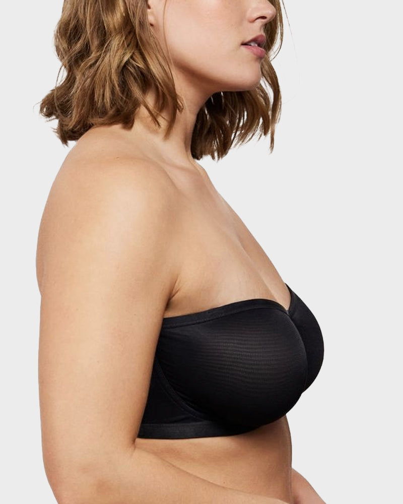LilyCurve Strapless Mesh Underwire Balconette Bra in LE