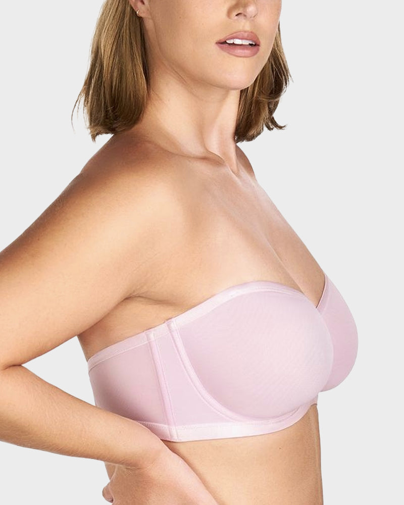LilyCurve Strapless Mesh Underwire Balconette Bra in LE