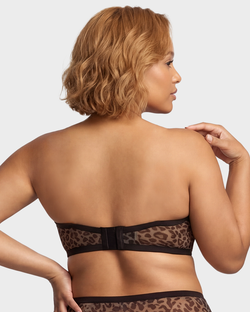 LilyCurve Strapless Mesh Underwire Balconette Bra in LE