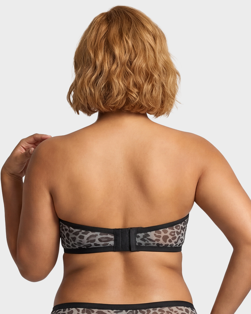 LilyCurve Strapless Mesh Underwire Balconette Bra in LE