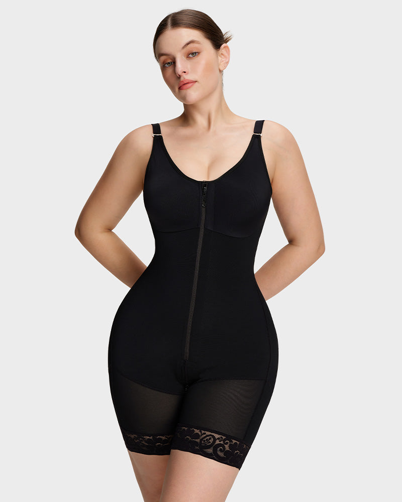 LilyCurve Tummy Control Butt Lifter Shaper with Zipper Crotch Fajas Colombianas in BK
