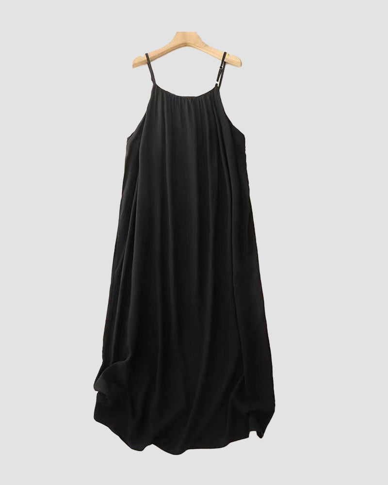 Women's Solid Color Backless Cami Dress - Purple