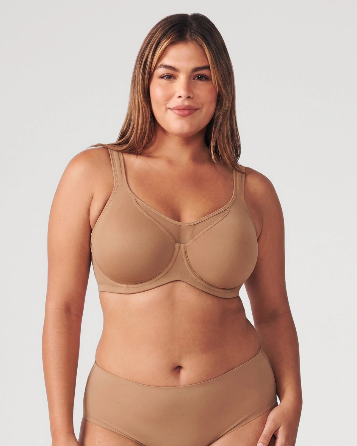 Comfort support view of this minimizer bra | LilyCurve