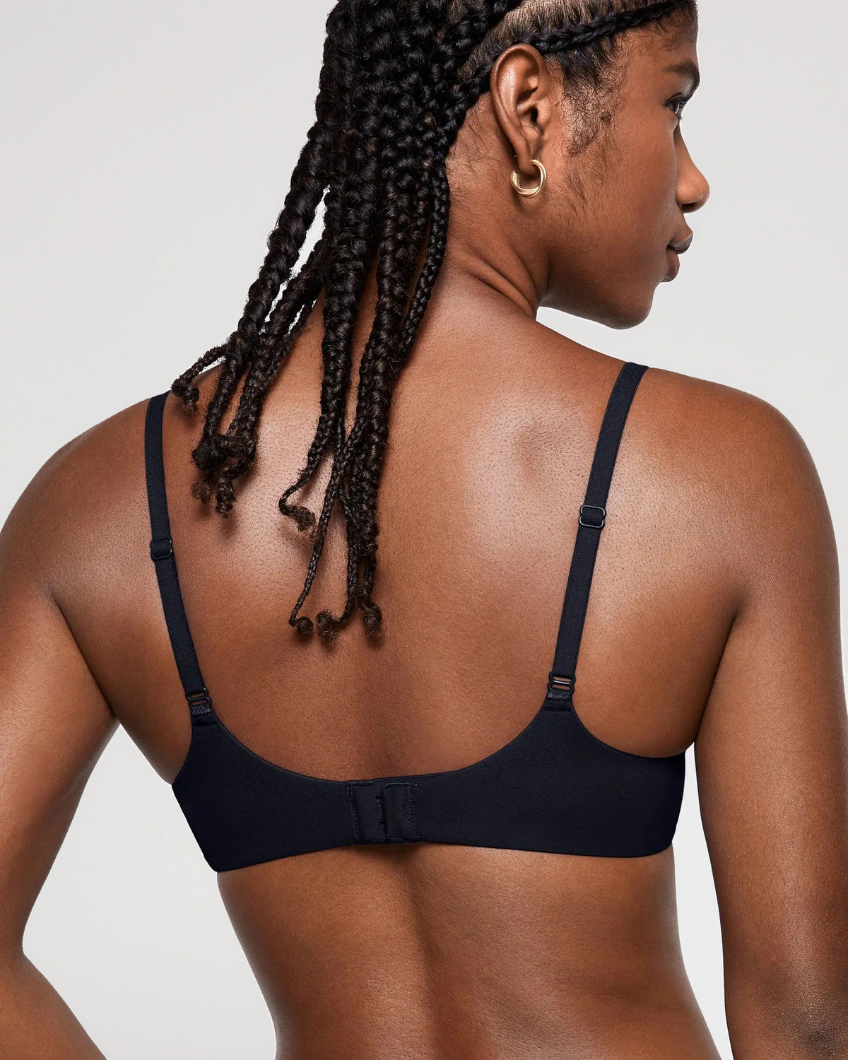 Close-up detail of the Inbarely Plus Plunge Unlined Balconette Bra design | LilyCurve