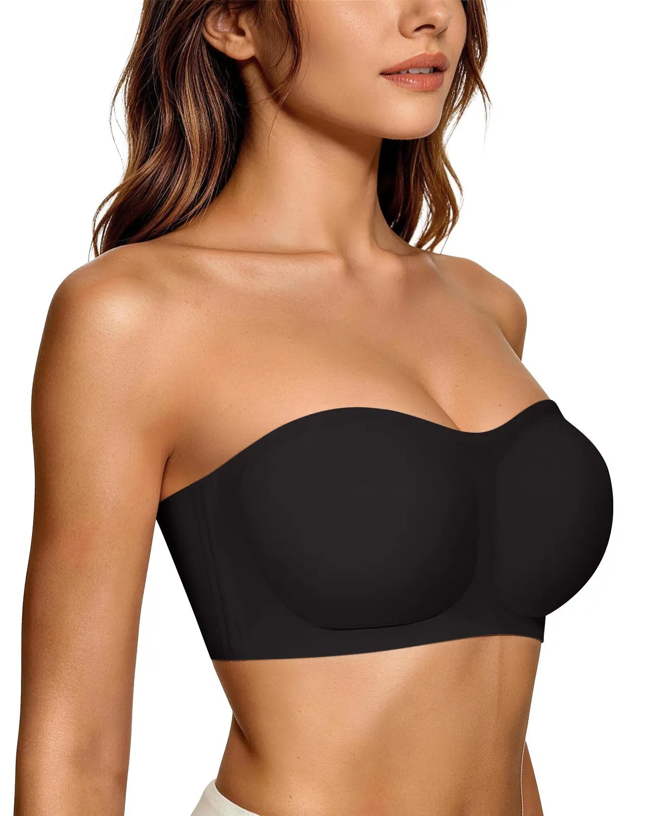 Soutien-gorge sans bretelles sans couture, sans armatures, antidérapant, push-up, en gel