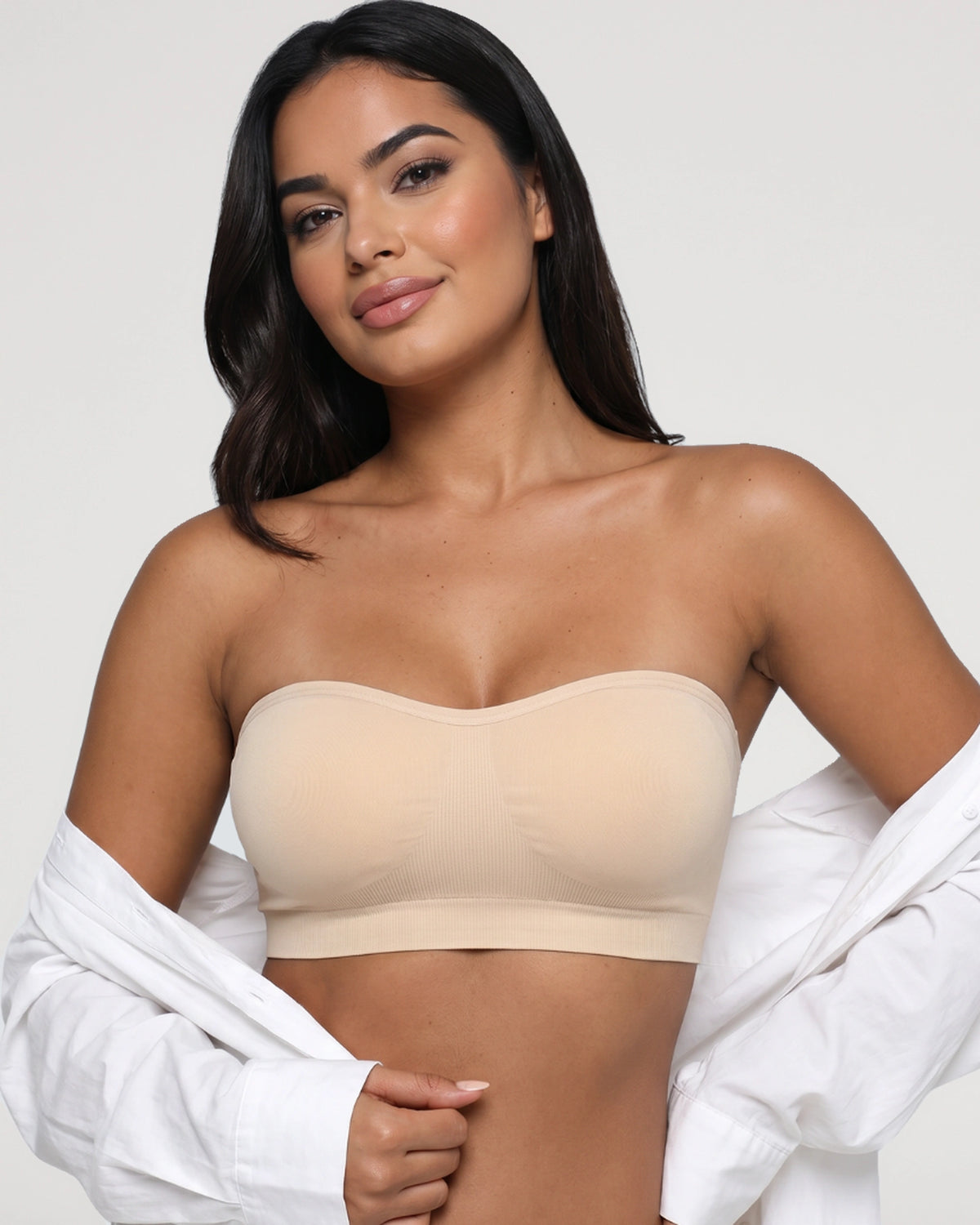 Comfort support view of this strapless bra | LilyCurve