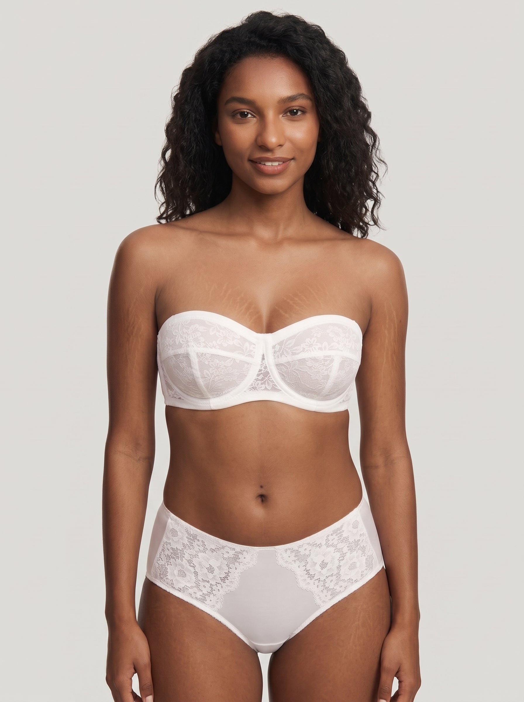 Lace Unlined Underwired Strapless Bandeau Bra