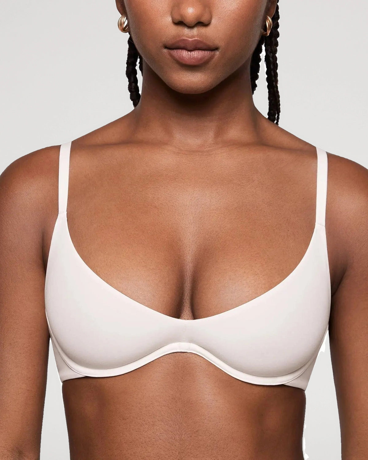 Studio fit image for the Inbarely Plus Plunge Unlined Balconette Bra | LilyCurve