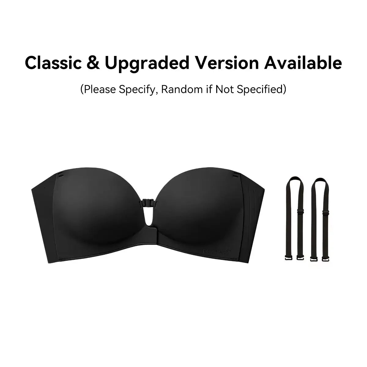 Front-Closure Wireless Padded Strapless Bra