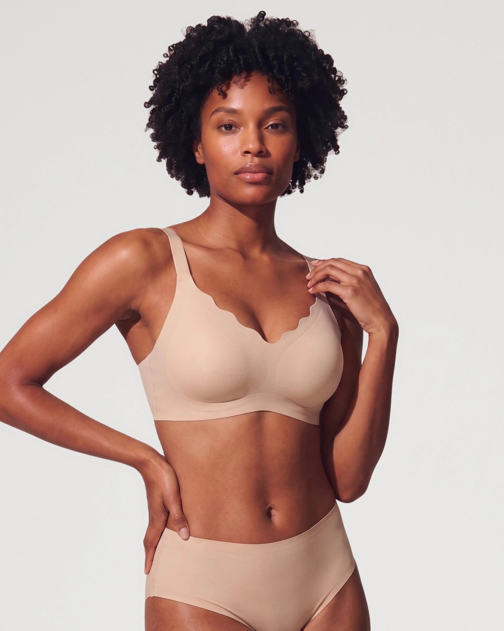 Model-style fit view of the Scalloped Push Up Jelly Bra | LilyCurve