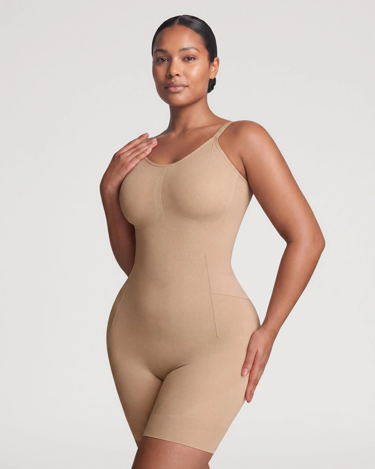 Front fit view of the Seamless Full Body Sculpting Bodysuit | LilyCurve