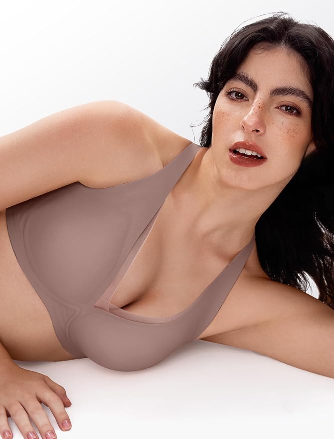Plunge Mesh Wireless Jelly Seamless Push-Up Bra